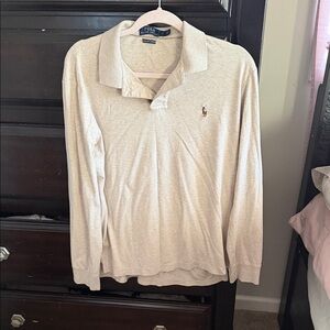 Polo by Ralph Lauren Men's Beige Long Sleeve Polo